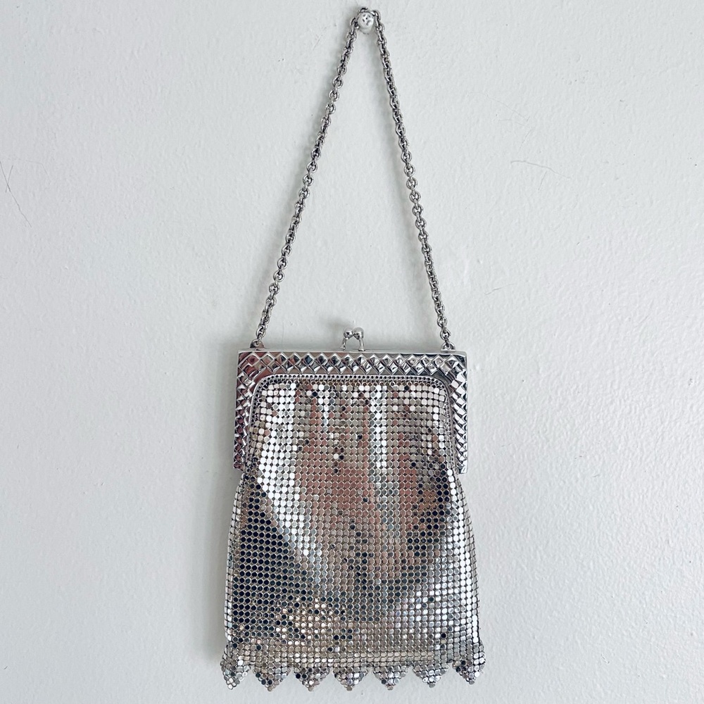 Whiting And Davis Vintage Silver Mesh Bag Estimated 1920’s Flapper Style